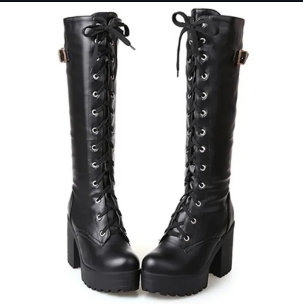 Knee High Platform Heel PUBoots